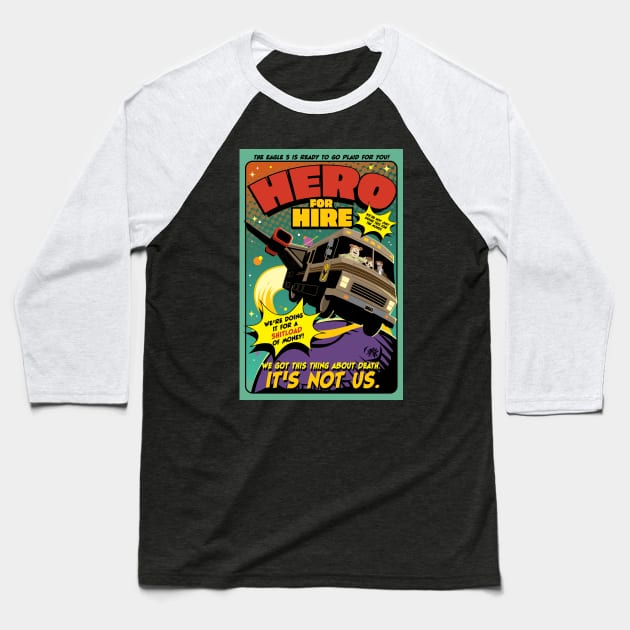 Hero for Hire Baseball T-Shirt by CuddleswithCatsArt